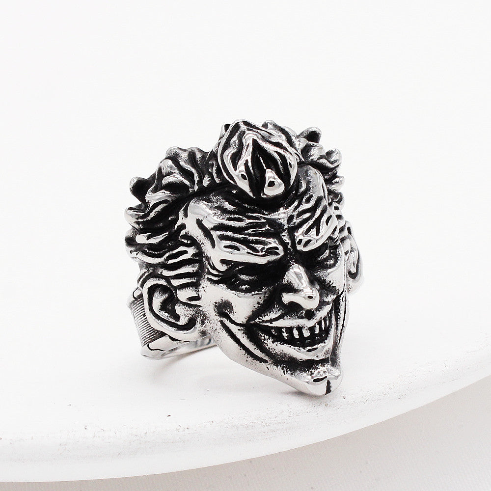 Men's Retro European Punk Rock Titanium Steel Ring