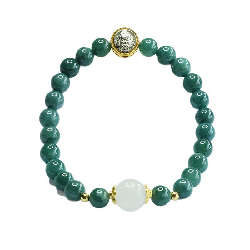 Blue Water Jadeite Classic 6.8 mm Beaded Bracelet