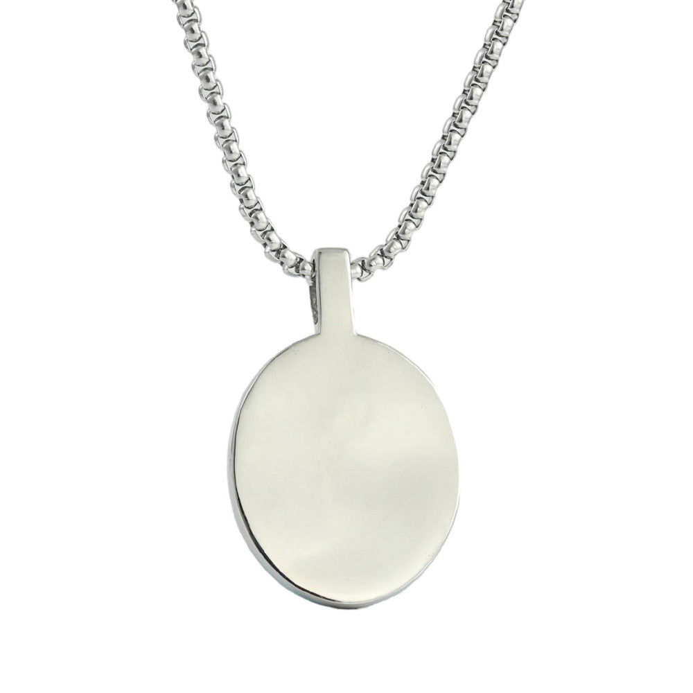 Men's Retro Punk Titanium Steel Turquoise Pendant Necklace