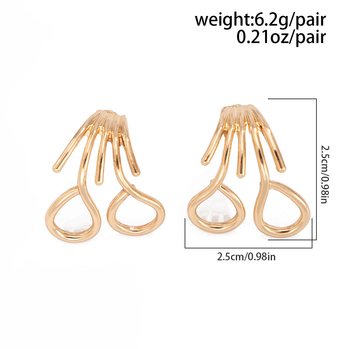 Planderful Geometric Stripe Earrings Polished Metal Statement Jewelry For Women Vienna Verve