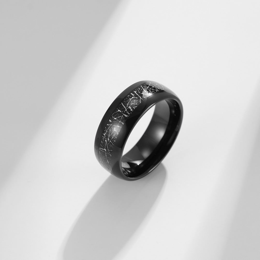 Amazon 468mm Tungsten Steel Inlaid Black Silk Ring Couples
