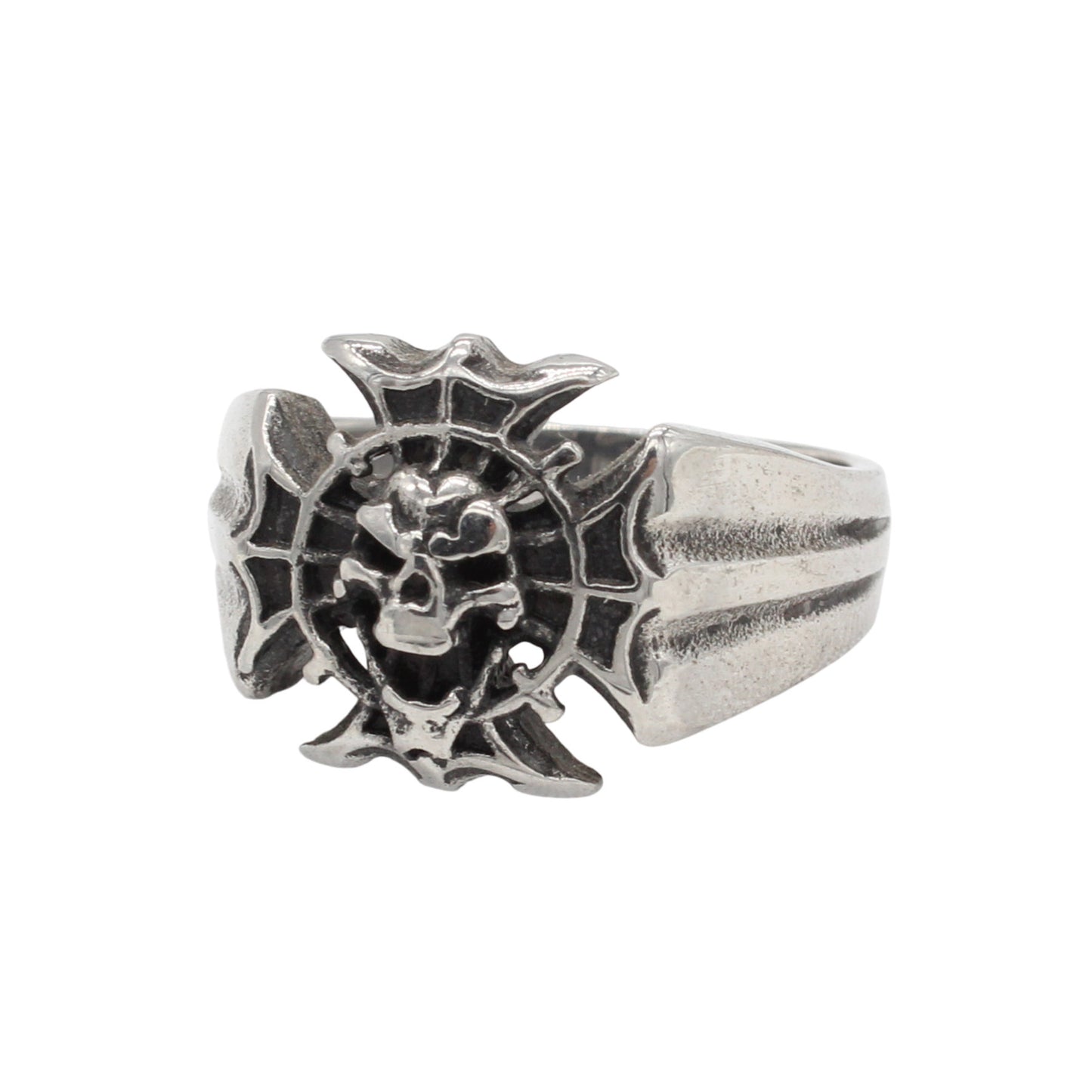 Planderful Everyday Genie – European and American Personalized Retro Cross Skull Men's Titanium Steel Ring