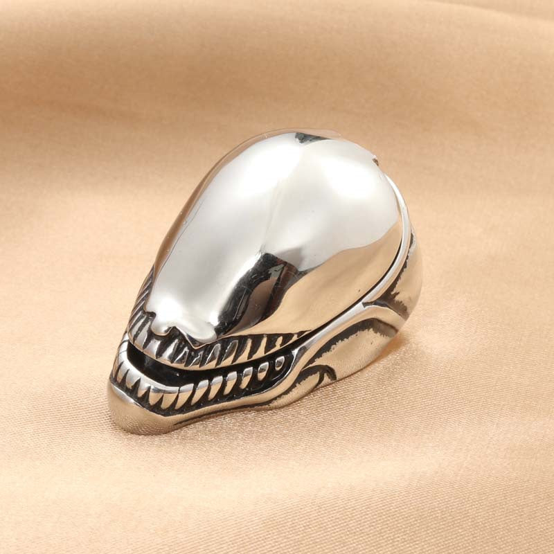 European And American Jewelry Titanium Steel Shark Head Ring