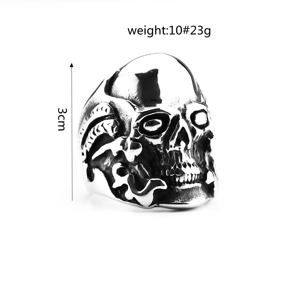 Planderful Skull Ring For Men Stainless Steel Oversized Bold