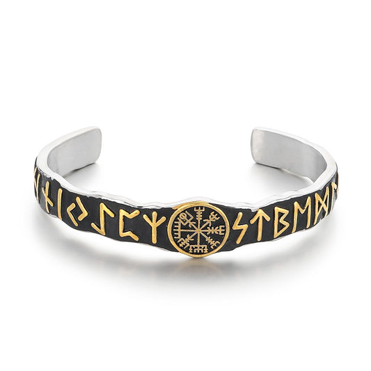 Planderful Odin Rune Bracelet Open For Men Stainless Steel