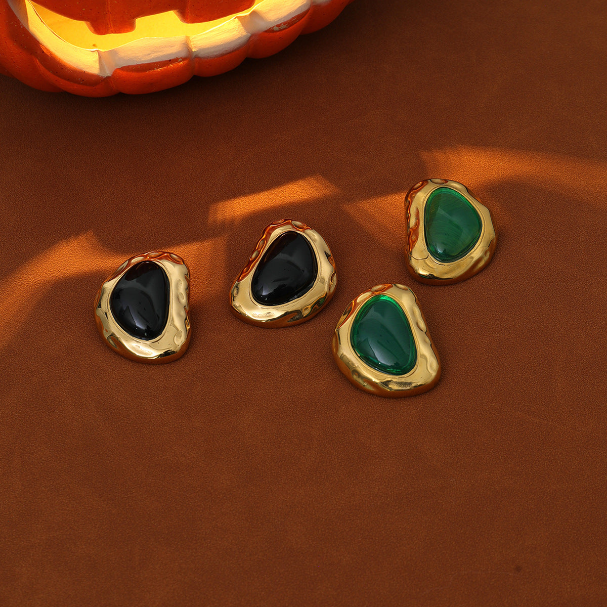Stainless Steel Stone Earrings For Women Vienna Verve Planderful Retro Hammered Statement Street Style