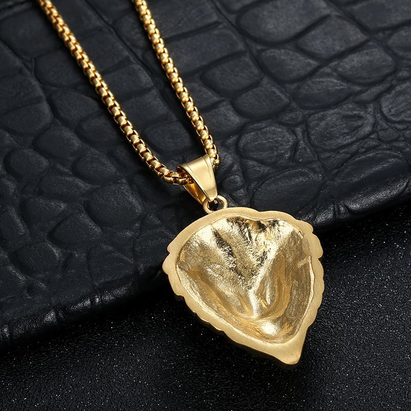 Planderful Hip Hop Jewelry Lion Head Necklace Durable Stainless Steel Gold Plated Zircon Pendant For Men And Women