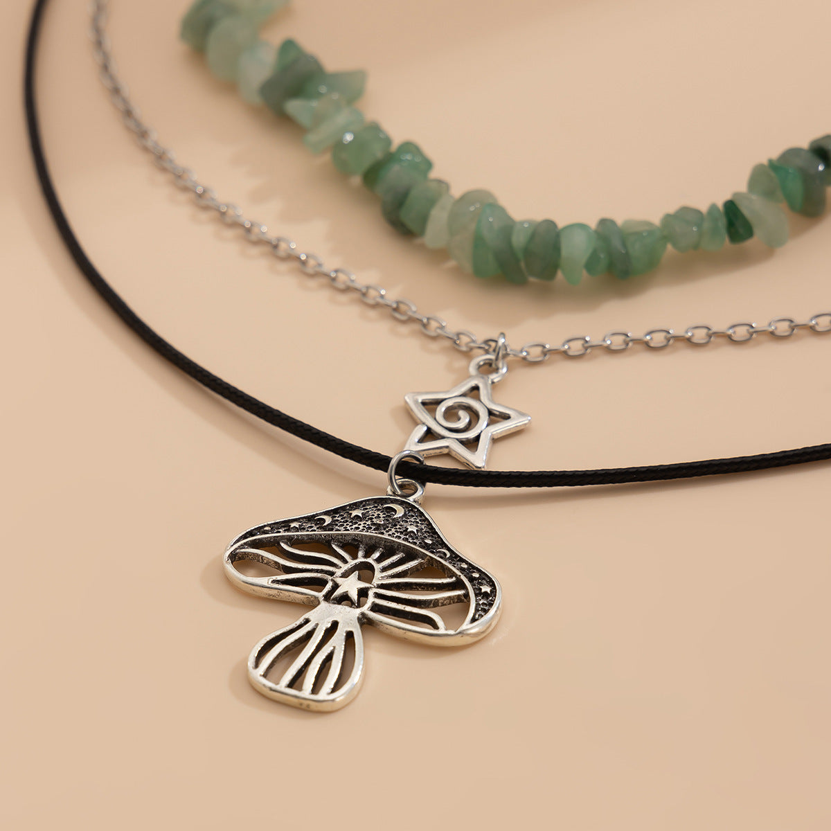Turquoise-Style Beaded Ethnic Layered Necklace