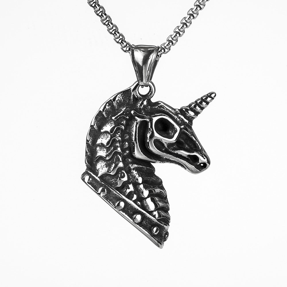 Hip Hop European And American Neckwear Unicorn Pendant Necklace