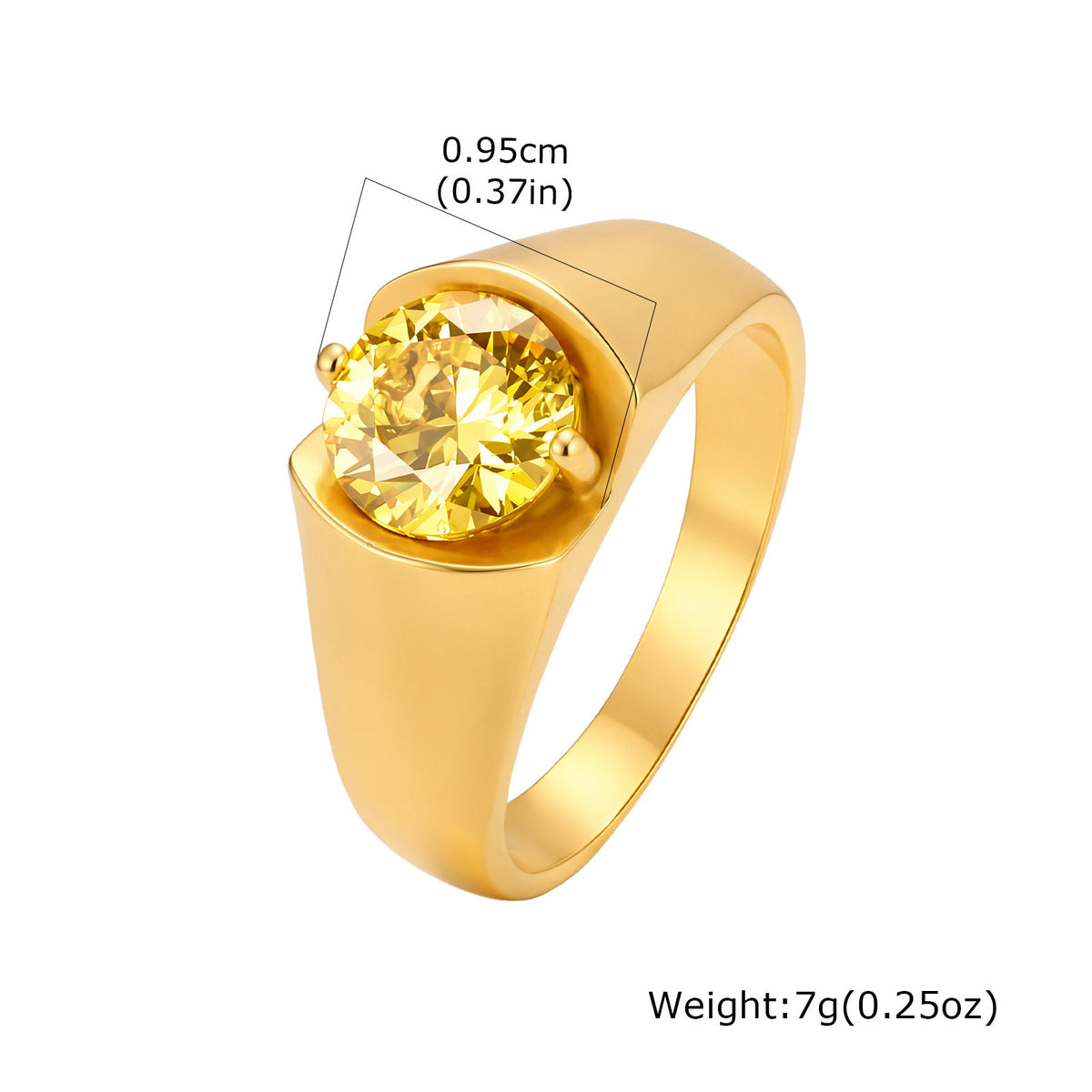 Unisex Zircon Ring – Stainless Steel Zircon Inlay Design – Minimalist