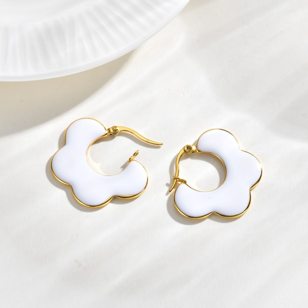 Stainless Steel Floral Earrings