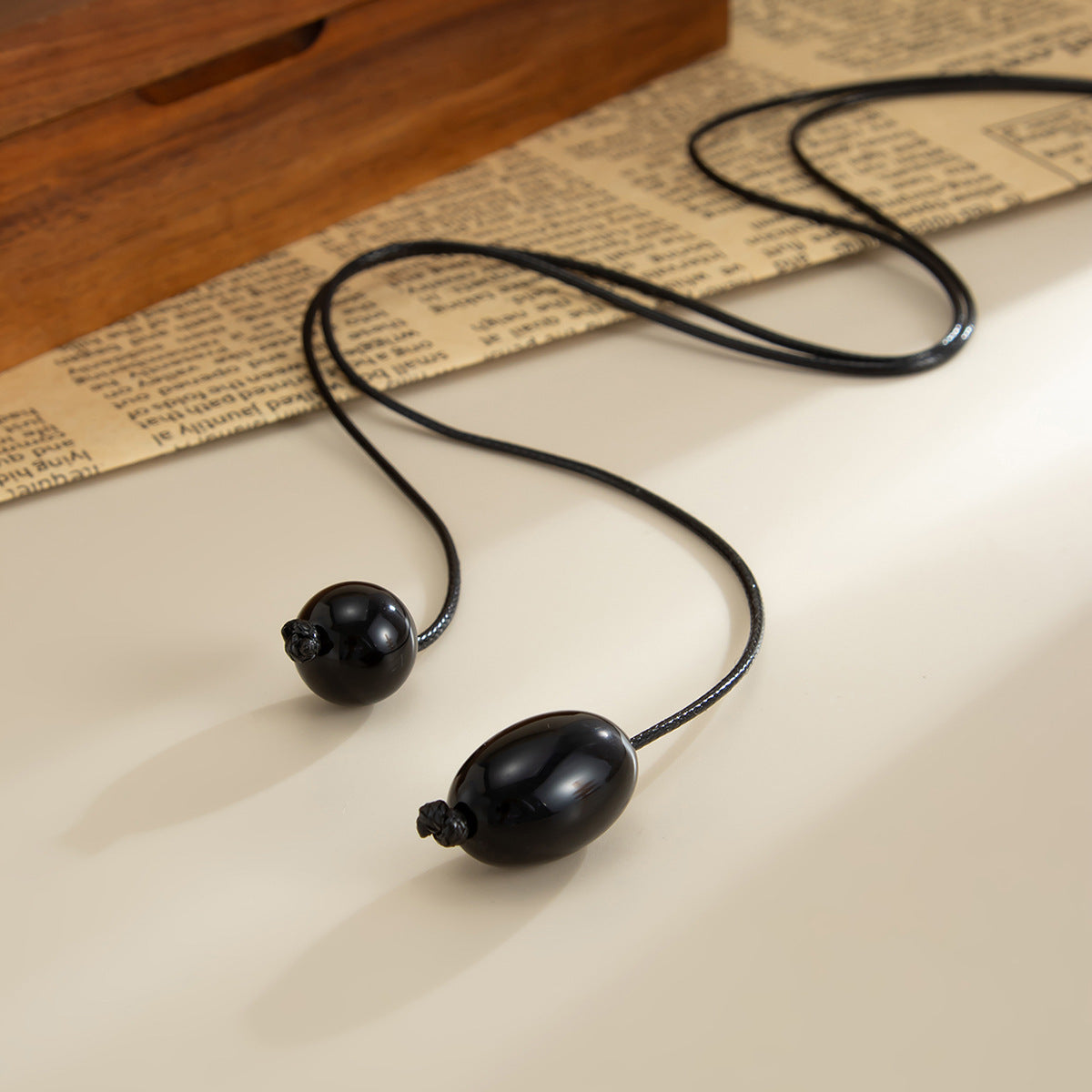 Asymmetrical Round Bead Y-Necklace