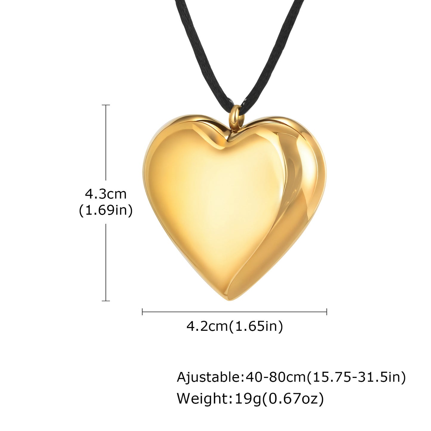 Stainless Steel Hollow Water Drop Heart Pendant Braided Rope Adjustable Necklace