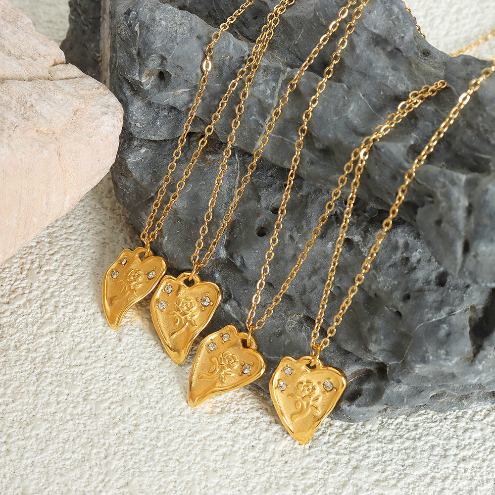 Golden Love Pendant Titanium Necklace - Planderful Everyday Genie Collection