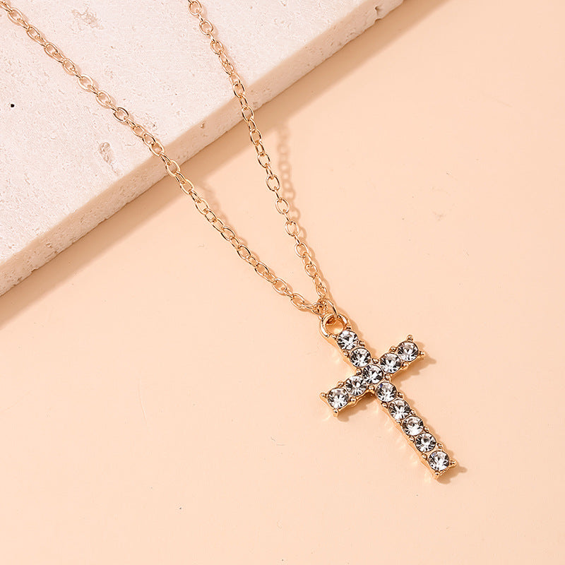 Cross Studded Hip-Hop Pendant Necklace for Women - Vienna Verve Collection