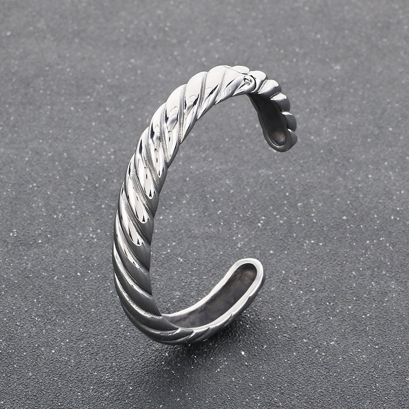 Planderful Men C Shaped Hipster Bracelet 18k Gold Plated