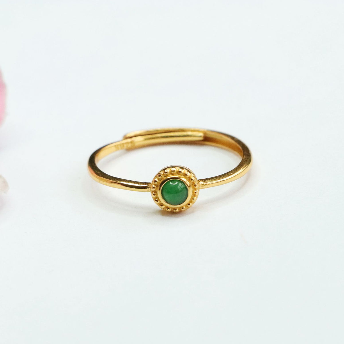 Icy Green Jadeite 925 Silver Ring