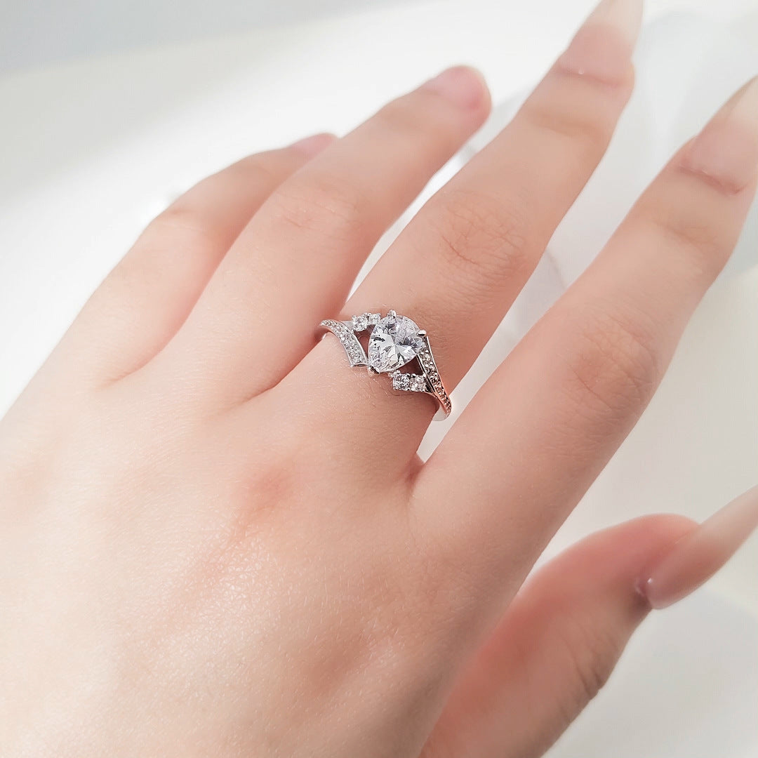 Planderful Zircon Sterling Silver Ring 1.25ct for Women