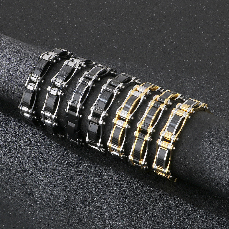 Planderful Carbon Fiber Titanium Bracelet For Men Versatile