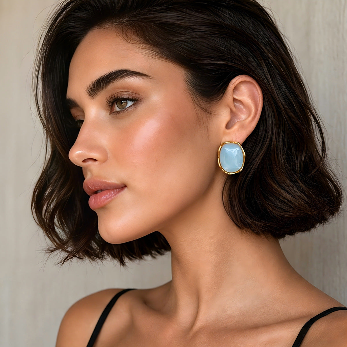 Planderful Vienna Verve Stainless Steel Irregular Concave Convex Stud Earrings For Women Geometric Statement Jewelry