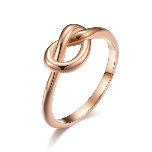 Steel Ring - Elegant Love Knot Stainless Steel Band For Proposals And Everyday Wear