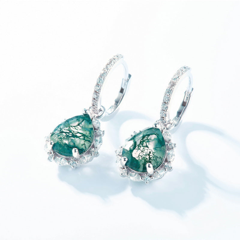Planderful Everyday Genie – Cross-border Green Moss Earrings for Women