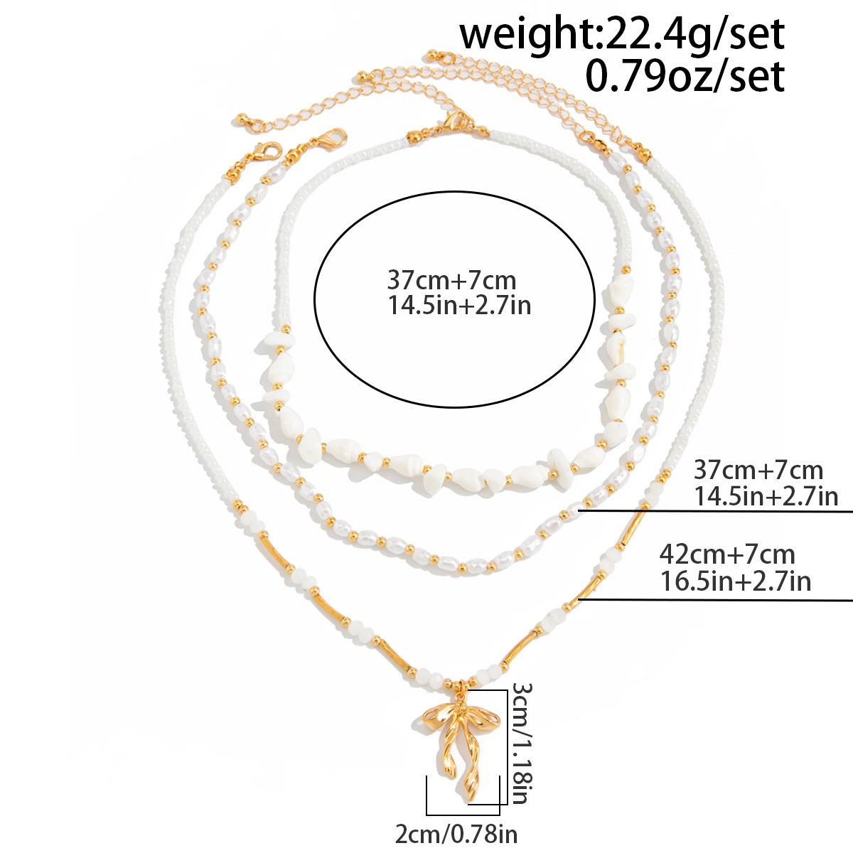 Bohemian Conch Bow Pearl-Style Necklace