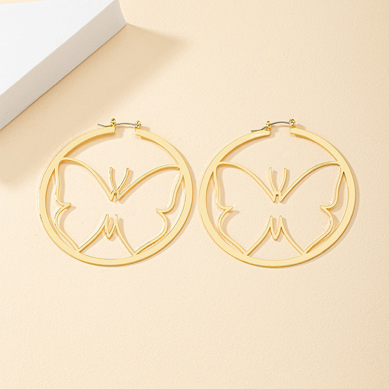 Exaggerated Metal Butterfly Earrings - Vienna Verve Collection