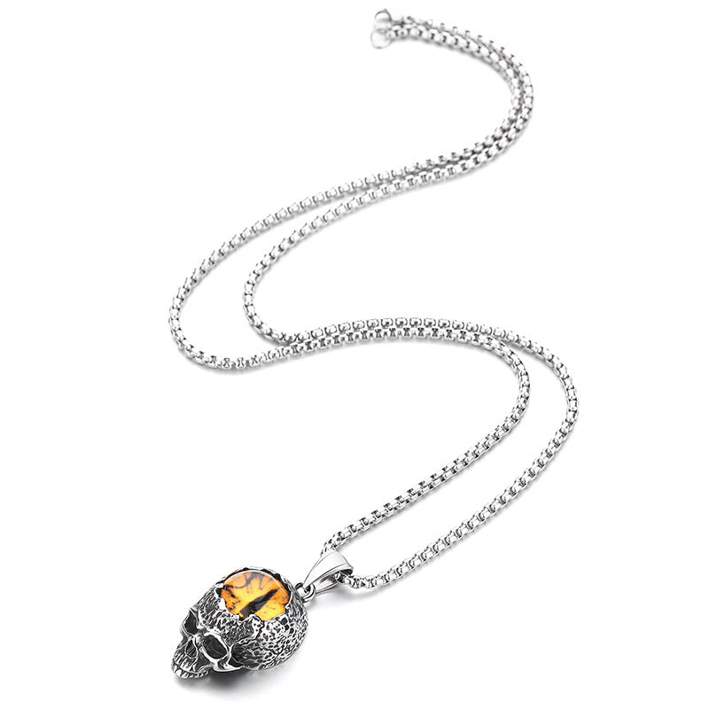 Steel Necklace – Vintage Viking Devil's Eye For Men