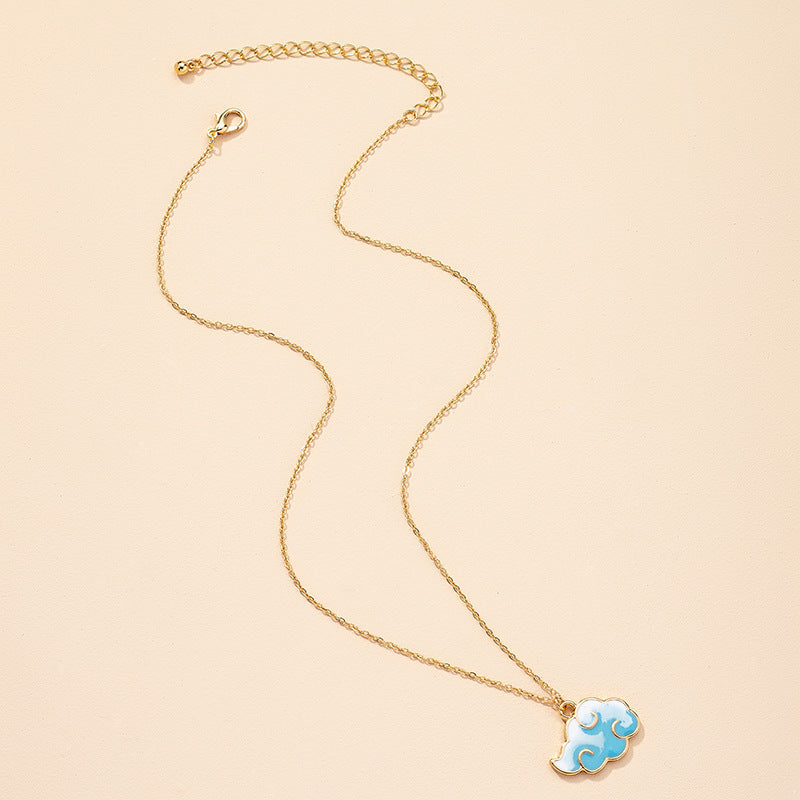 Blue Sky and Cloud Necklace with European Influence