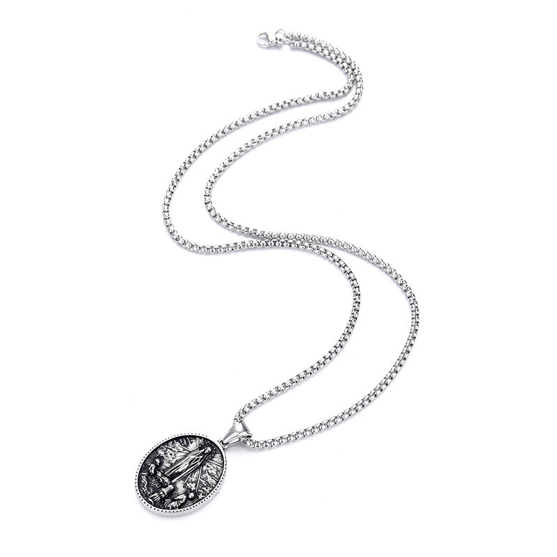 Vintage Cross Stainless Steel Pendant Necklace