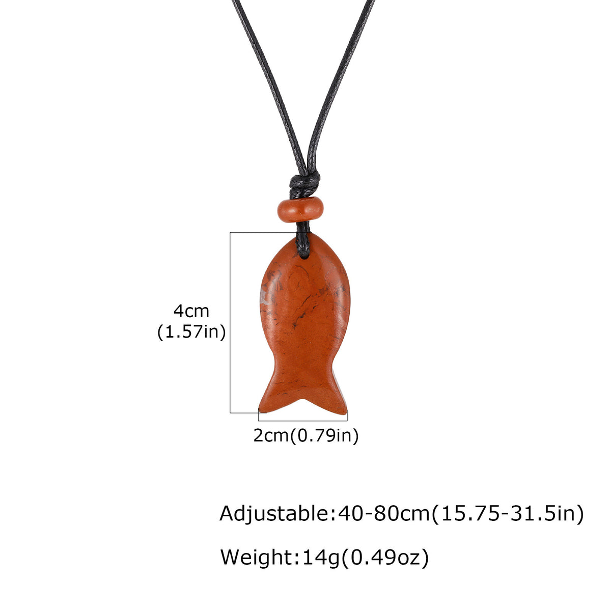 Bohemian Ocean Wind Natural Obsidian Fish Shape Adjustable Necklace Pendant