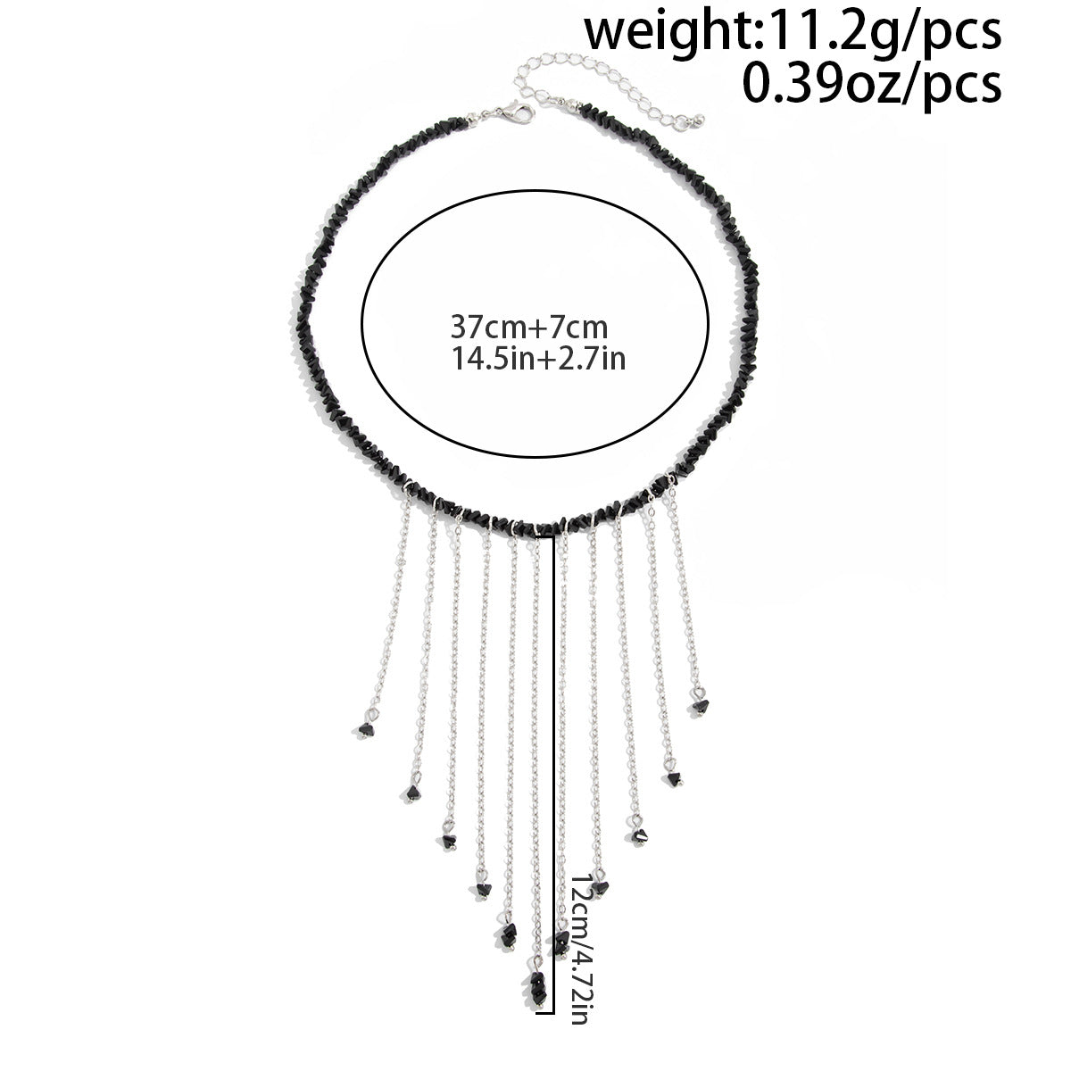Crystal-Style Irregular Bead Fringe Necklace