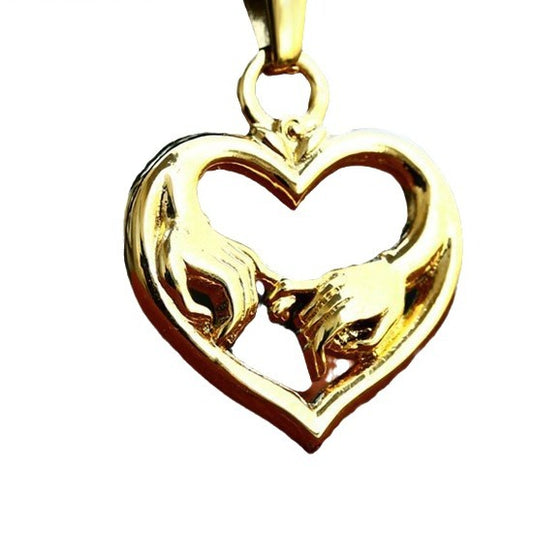 Titanium Steel Heart Pendant for Men - Electric Gold Fashion Jewelry