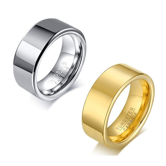 European And American Accessories Gold Simple Men's Tungsten Steel Ring