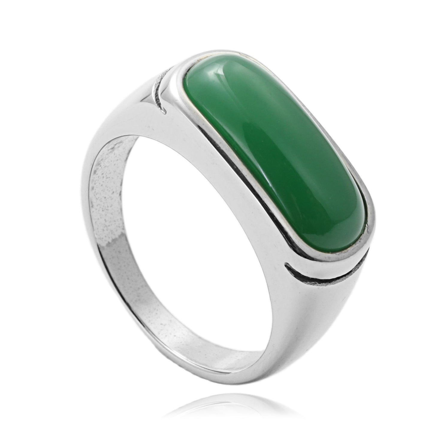 Trendy Multi-Color Titanium Steel Gemstone Ring for Men – Retro Punk Style