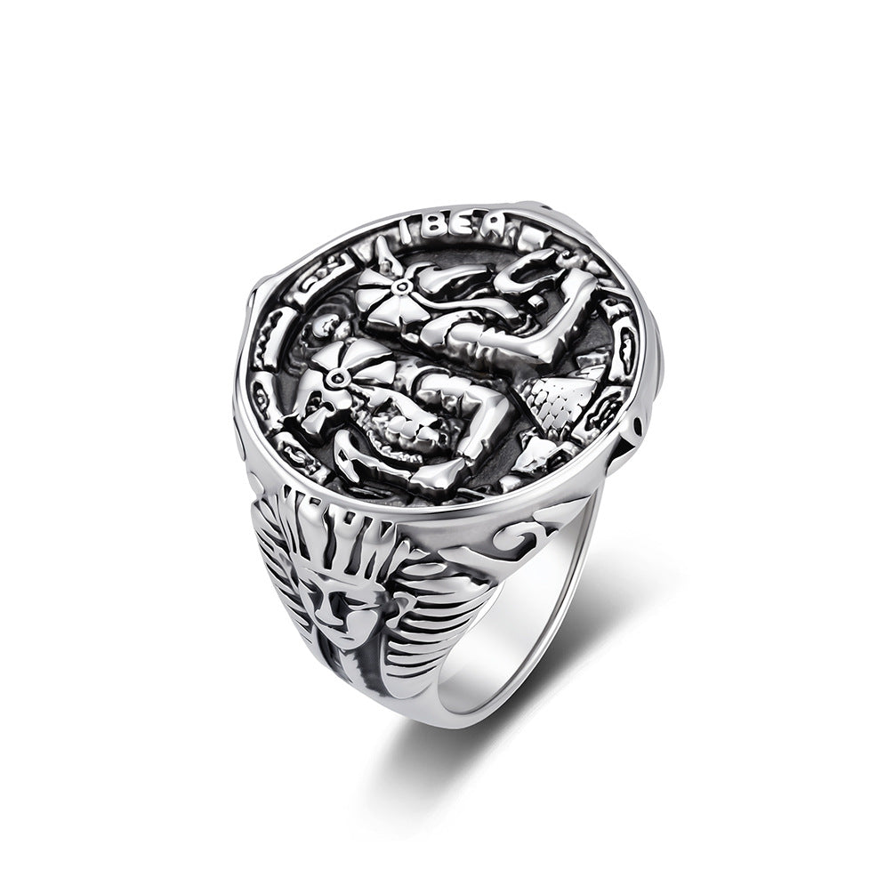 Egyptian Anubis Stainless Steel Ring