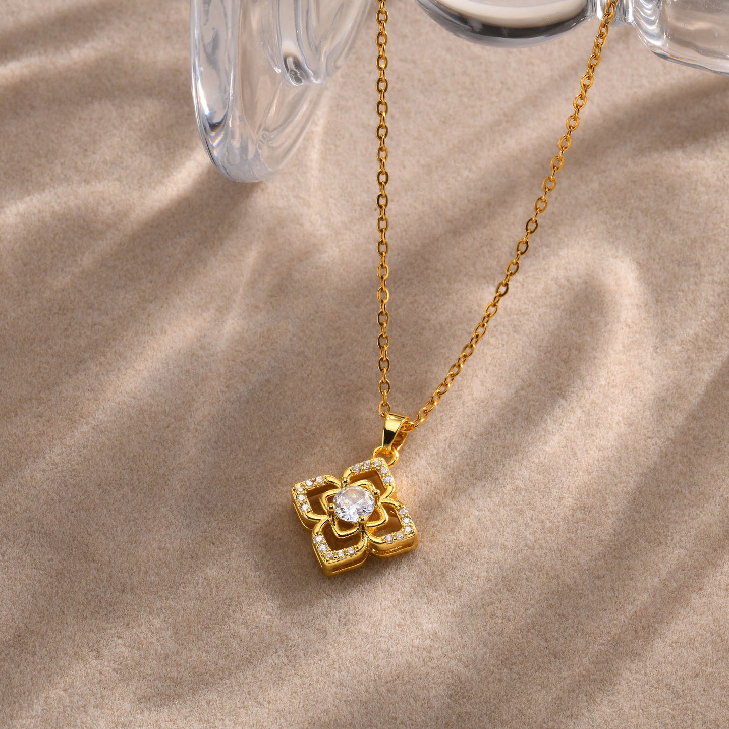 European And American Cross-Border Zircon Flower Necklace