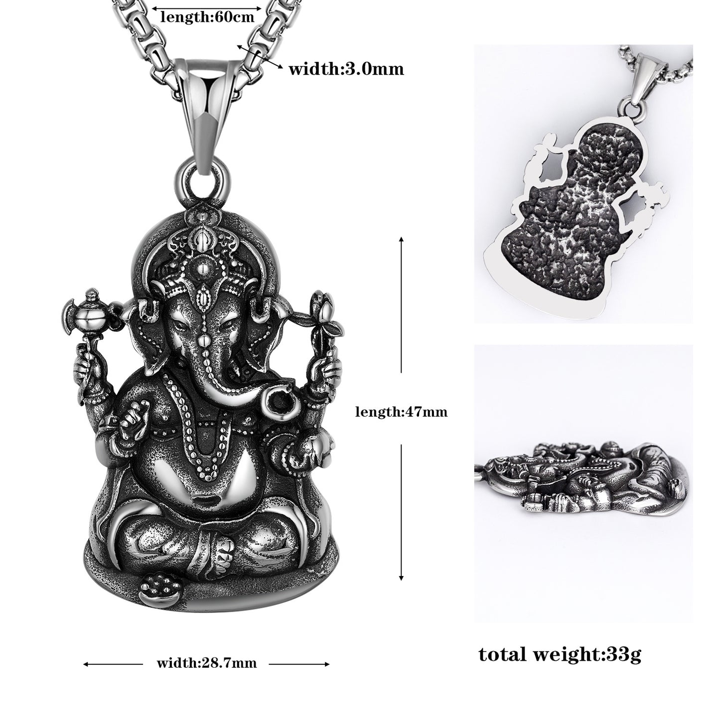 Stainless Steel Necklace – Elegant Buddha Pendant Handmade Thai Jewelry By Planderful