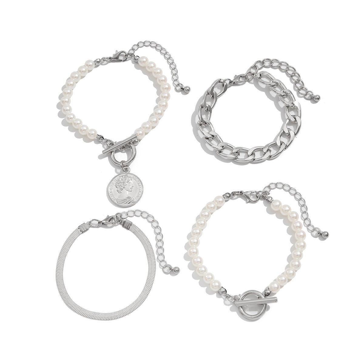 Planderful Faux Pearl Stack Bracelet Set Vienna Verve For Women Elegant Tassel Beaded Statement Jewelry