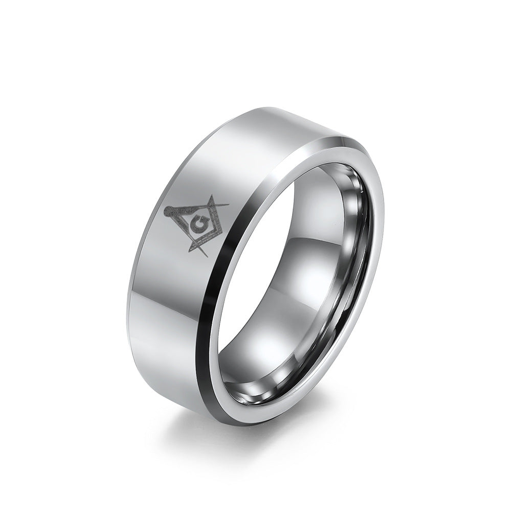 Europe and the United States Hot-Selling Masonic Tungsten Steel Ring for Men