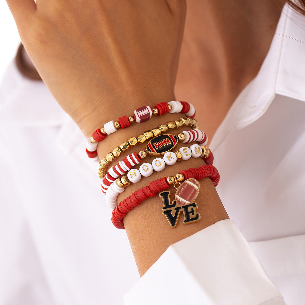 Planderful Vienna Verve Bracelet Set – Stylish Football Pendant Design