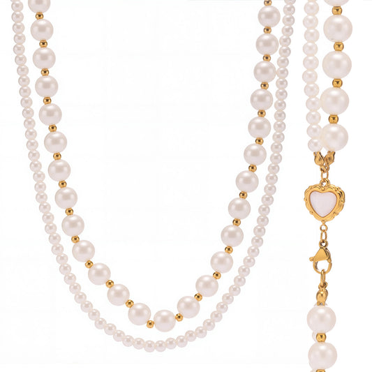 Planderful Traceless Shell Bead Double Necklace For Moms