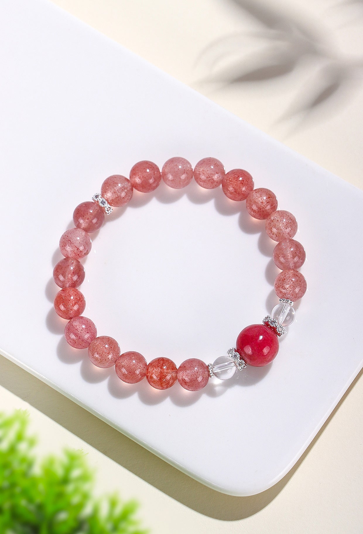 Planderful Fortune's Favor Bracelet – Fresh and Sweet Rose Stone Design