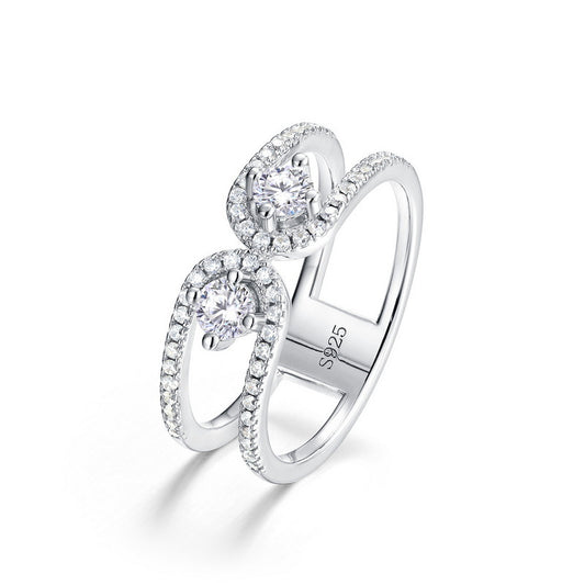 Planderful Classic Moissanite Sterling Silver Ring – Style 4