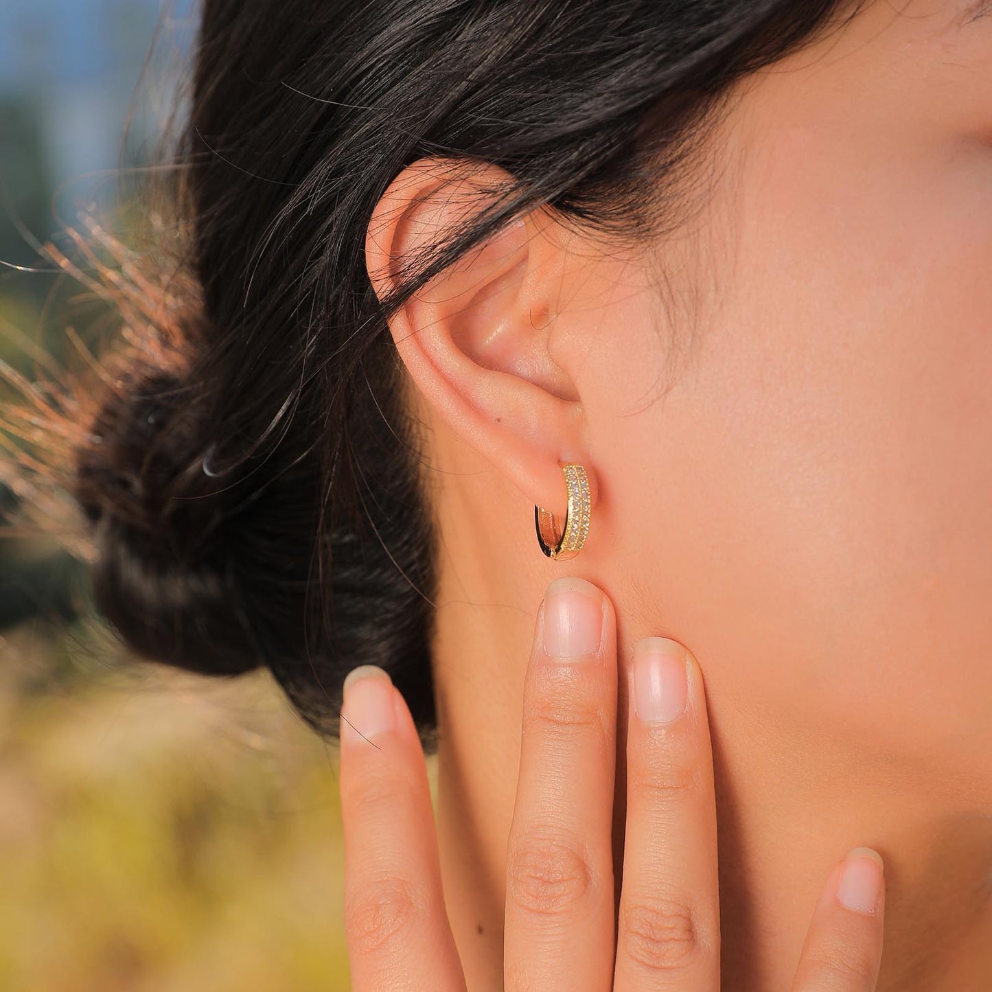 Fashion Personalized Women's Zircon Earrings 18K Gold