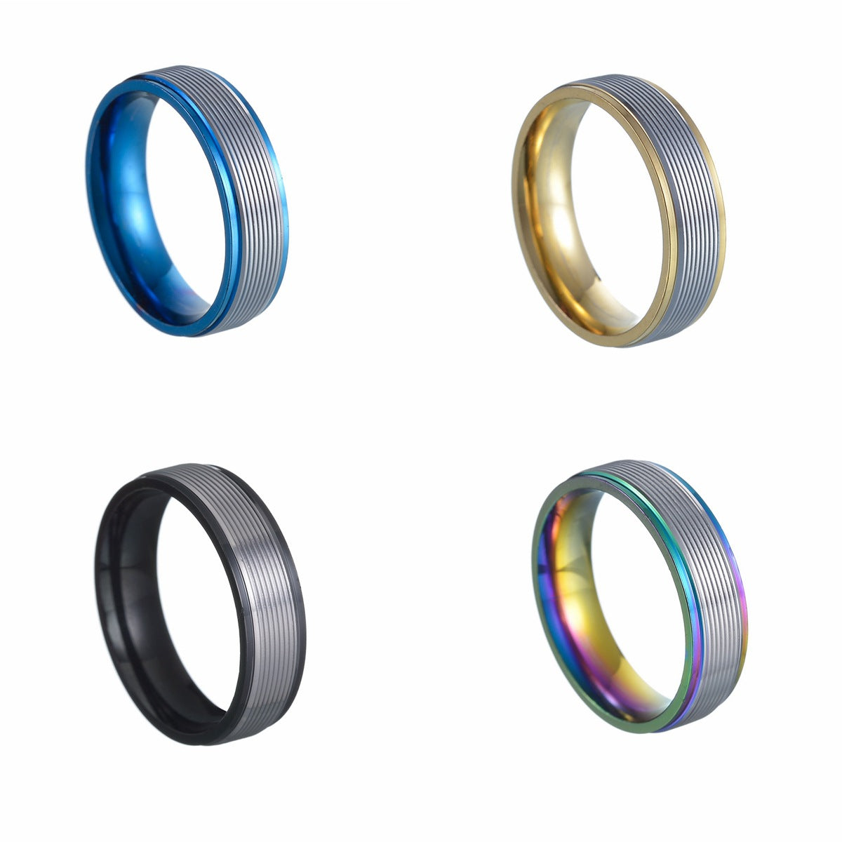 Multi-color Thread Titanium Steel Men's Ring - Durable and Stylish Jewelry for Men