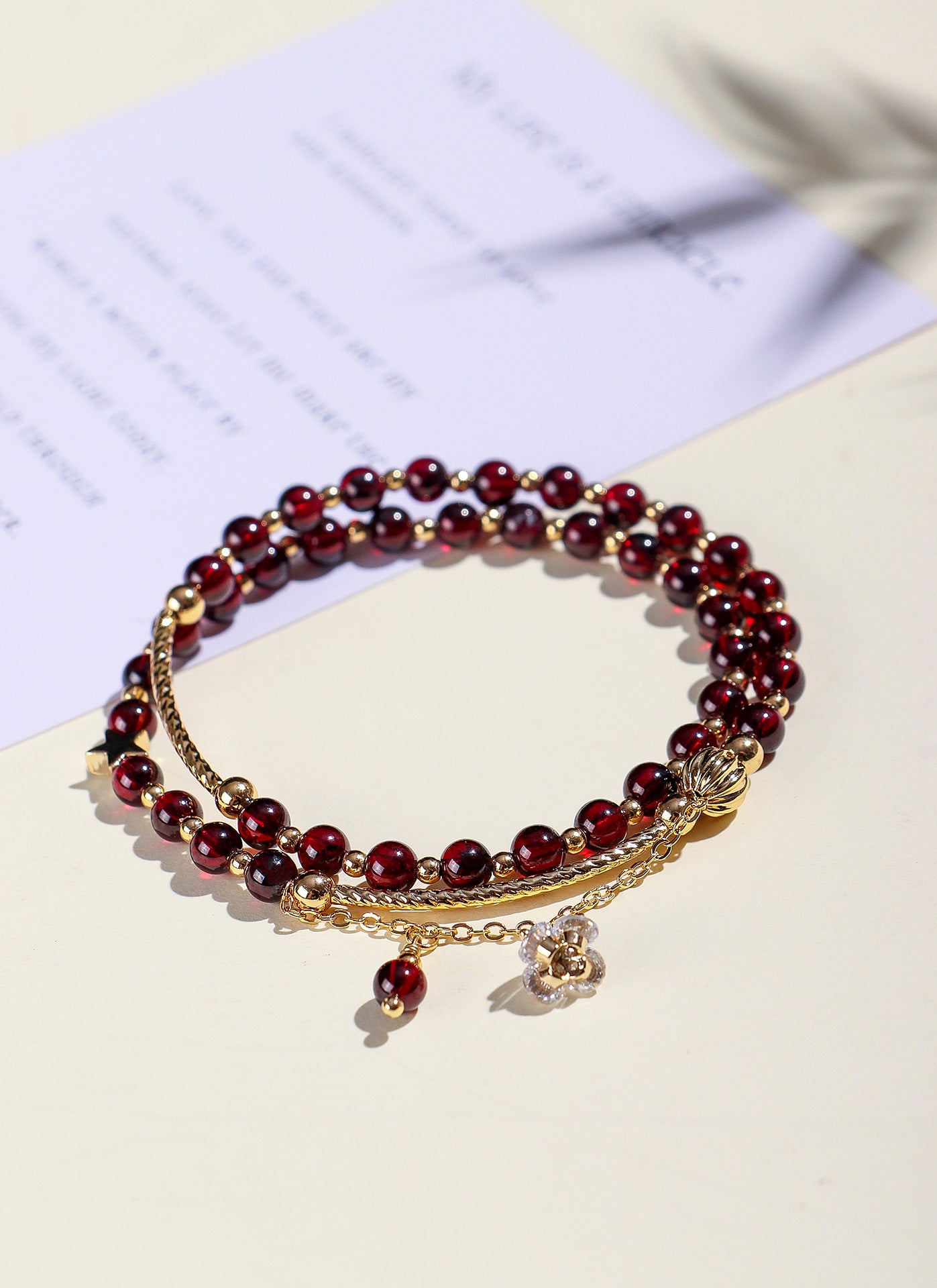 Planderful Fortune's Favor Bracelet – Elegant Garnet and Lapis Lazuli Design