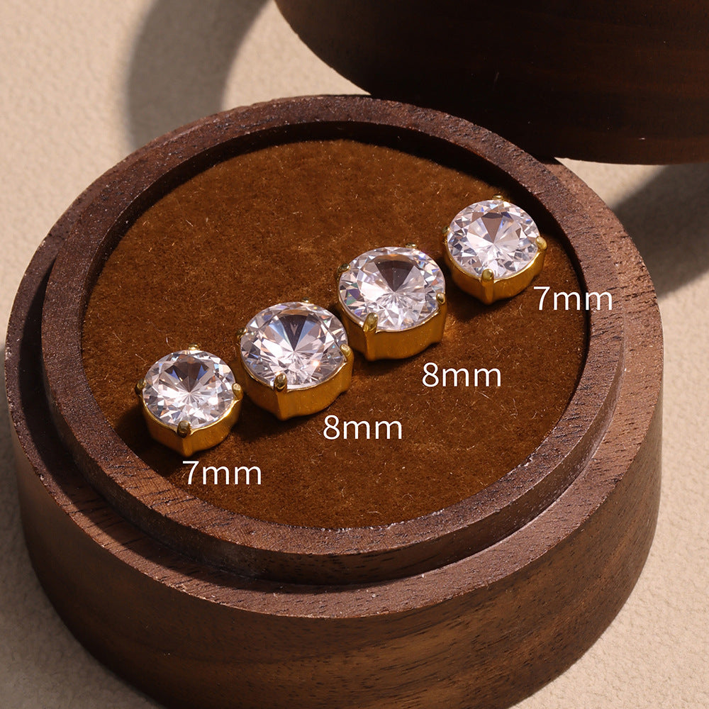 Planderful Super Flash 5A Zircon Stud Earrings For Women