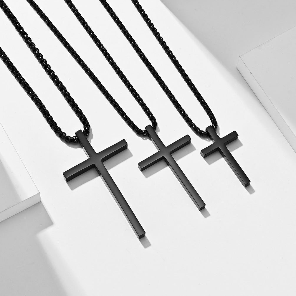 Stainless Steel Cross Necklace For Men By Planderful Everyday Genie Collection Personalized Glossy Pendant